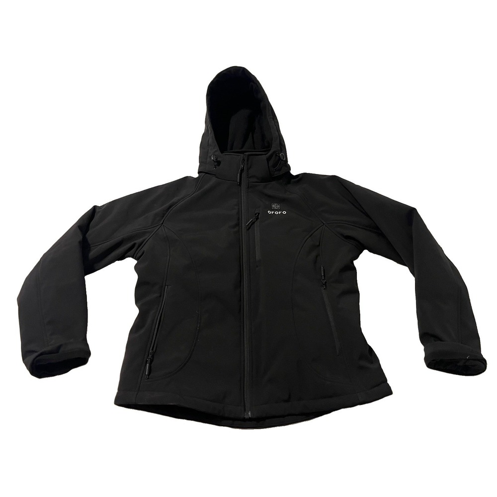 Ororo Jacket Mens Medium Black Hooded Heated Battery & Charger Winter